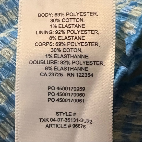 ARITZIA Wilfred Reunion Mini Tube Skirt Blue Green Plaid Seersucker Size Large - Picture 10 of 10